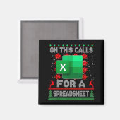 Funny Christmas Oh This Calls For A Spreadsheet Sa Magnet (Vorderseite/Rückseite)