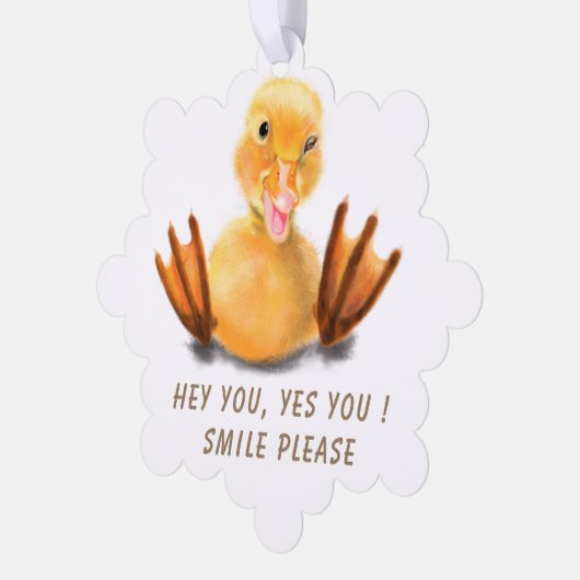 Funny Christmas Ornament Card Happy Duck - Lächeln (Linke Ecke)