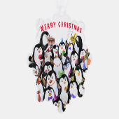 Funny Christmas Ornament Card Happy Pinguins Party (Rechts)