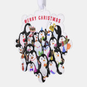 Funny Christmas Ornament Card Happy Pinguins Party (Linke Ecke)