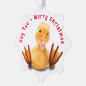 Funny Christmas Ornament Card Happy Playful Duck (Linke Ecke)