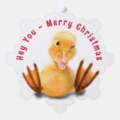 Funny Christmas Ornament Card Happy Playful Duck Karte (Rückseite)