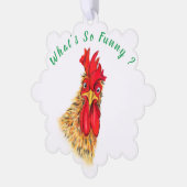 Funny Christmas Ornament Card Überraschender Roost (Linke Ecke)