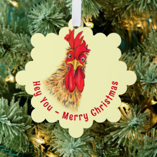 Funny Christmas Ornament Card Überraschender Roost Karte