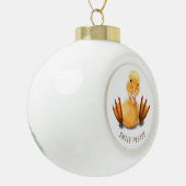 Funny Christmas Ornament Happy Duck - Custom Text (Links)