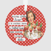 Funny Christmas Ornament Retro Best Friend Cookie (Rückseite)