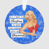 Funny Christmas Ornament Retro Best Friend Diamond (Vorderseite)