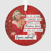 Funny Christmas Ornament Retro Best Friend Liquor (Rückseite)