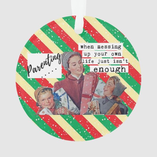 Funny Christmas Ornament Retro Best Friend Parent (Rückseite)