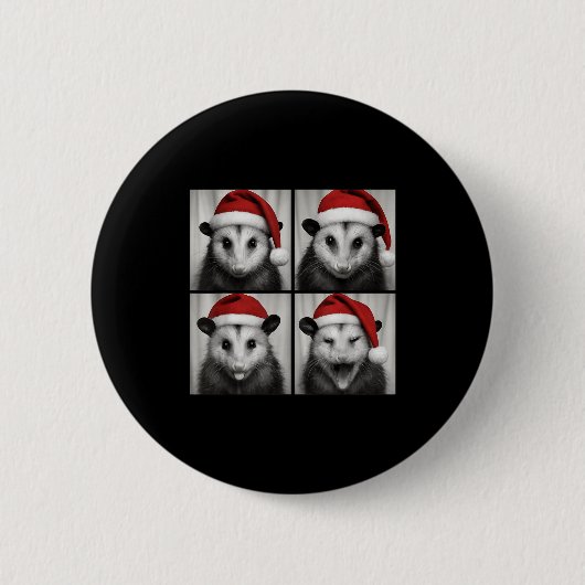 Funny Christmas Ossum Santa Photo Booth Button (Vorderseite)