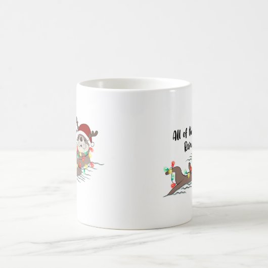 Funny Christmas Otter Kaffeetasse (Mittel)