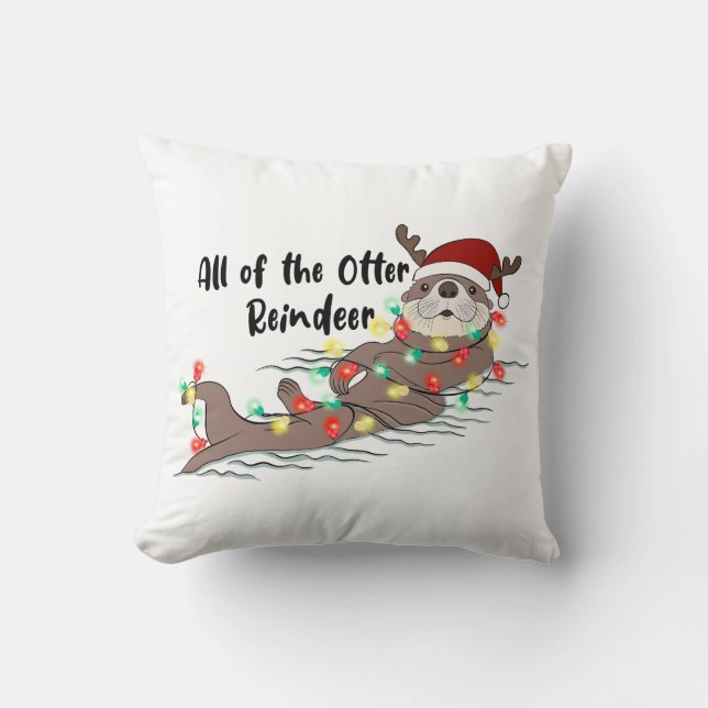 Funny Christmas Otter Kissen (Vorderseite)