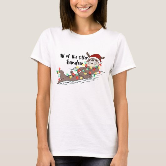 Funny Christmas Otter T-Shirt (Vorderseite)