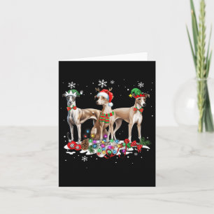 Funny Christmas Pajama Dog Whippet Dog Karte