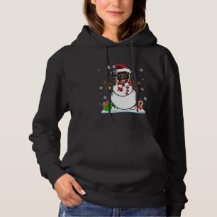 Funny Christmas Pajama Mops Dog Santa Snowman Hoodie