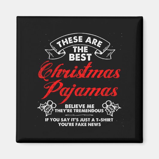 Funny Christmas Pajamas Donald Trump Gag Joke Pjs Magnet (Vorne)