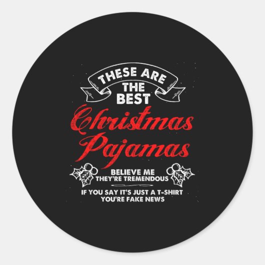 Funny Christmas Pajamas Donald Trump Gag Joke Pjs  Runder Aufkleber (Vorderseite)