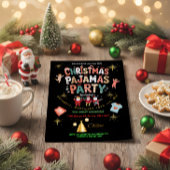 Funny Christmas Pajamas Party Chalkboard Einladung