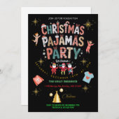Funny Christmas Pajamas Party Chalkboard Einladung (Vorne/Hinten)
