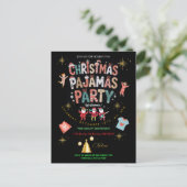 Funny Christmas Pajamas Party Chalkboard Postkarte (Stehend Vorderseite)