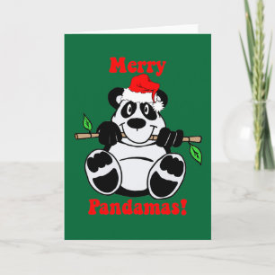 Funny Christmas Panda Bear Feiertagskarte