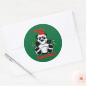Funny Christmas Panda Bear Runder Aufkleber (Umschlag)