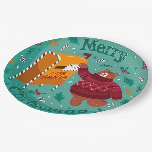 Funny Christmas Paper Plate Pappteller (Schrägansicht)