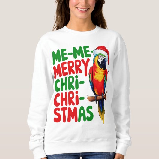 FUNNY CHRISTMAS PARROT SWEATSHIRT (Vorderseite)