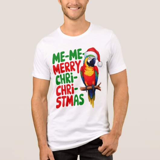 FUNNY CHRISTMAS PARROT Tri-Blend SHIRT (Vorderseite)