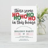Funny Christmas Party Einladung Ho's Open House (Stehend Vorderseite)