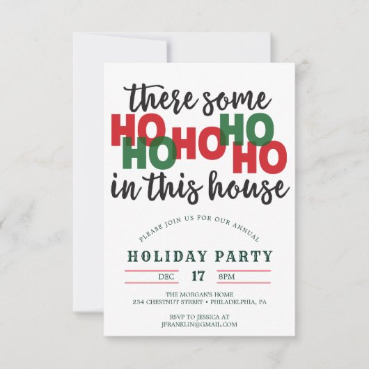 Funny Christmas Party Einladung Ho's Open House (Vorderseite)