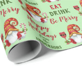 Funny Christmas Party Gnome Geschenkpapier (Rolleneckpunkt)