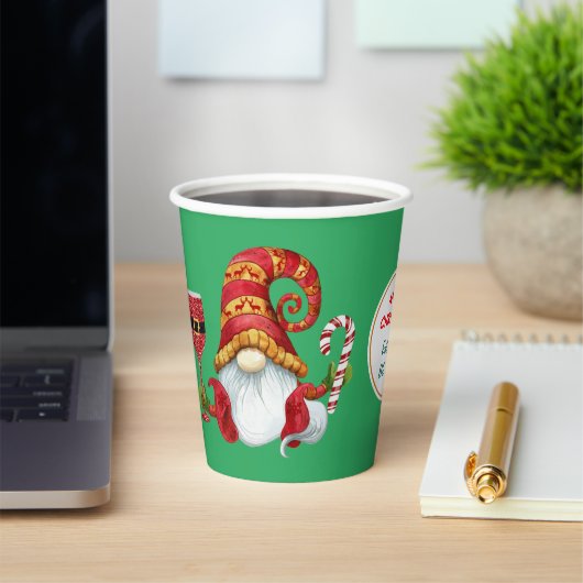 Funny Christmas Party Gnome Paper Cups Pappbecher (InSitu)
