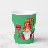 Funny Christmas Party Gnome Paper Cups Pappbecher (Rückseite)