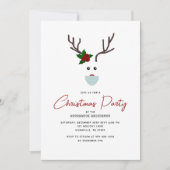 Funny Christmas Party Modernes Rentier Einladung (Vorderseite)