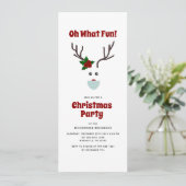 Funny Christmas Party Rentier Einladung (Stehend Vorderseite)