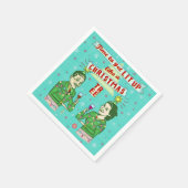Funny Christmas Party Retro Erwachsene trinken Url Serviette (Ecke)