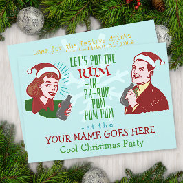 Funny Christmas Party Retro Rum Adult Holiday v2 Einladung