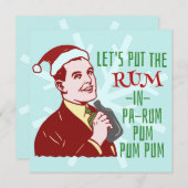 Funny Christmas Party Retro Rum Erwachsenenurlaub Einladung (Vorne/Hinten)