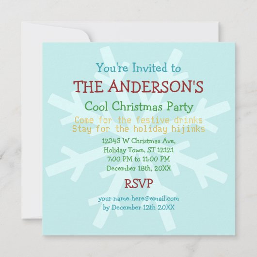 Funny Christmas Party Retro Rum Erwachsenenurlaub Einladung (Rückseite)