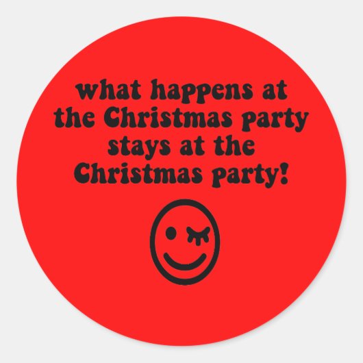 Funny Christmas Party Runder Aufkleber (Vorderseite)