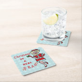 Funny Christmas Party Santa Claus Drag Bah Humbug Rechteckiger Pappuntersetzer (Vor Ort)