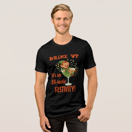 Funny Christmas Party Tri-Blend Shirt (Vorderseite voll)