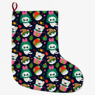 Funny Christmas Pattern Großer Weihnachtsstrumpf