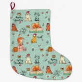 Funny Christmas Pattern Großer Weihnachtsstrumpf (Vorderseite)