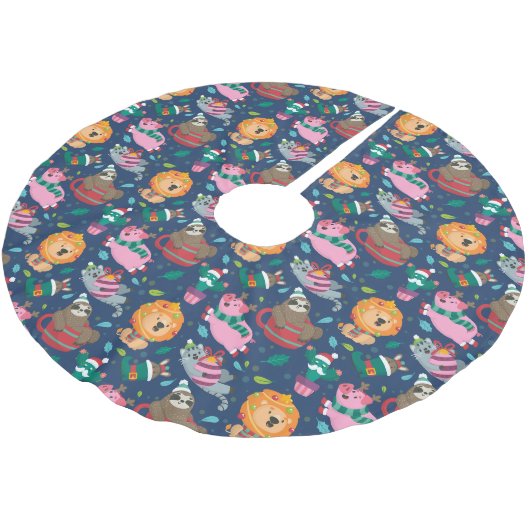 Funny Christmas Pattern Polyester Weihnachtsbaumdecke (Schrägansicht)