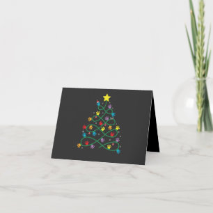 Funny Christmas Paw Tree Welpe Paws GIft Einladung