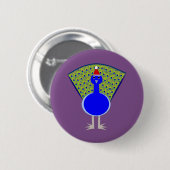 Funny Christmas Peacock Button (Vorne & Hinten)