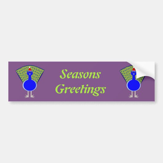 Funny Christmas Peacock Custom Autoaufkleber (Vorne)