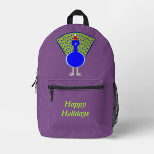 Funny Christmas Peacock Custom Bedruckter Rucksack